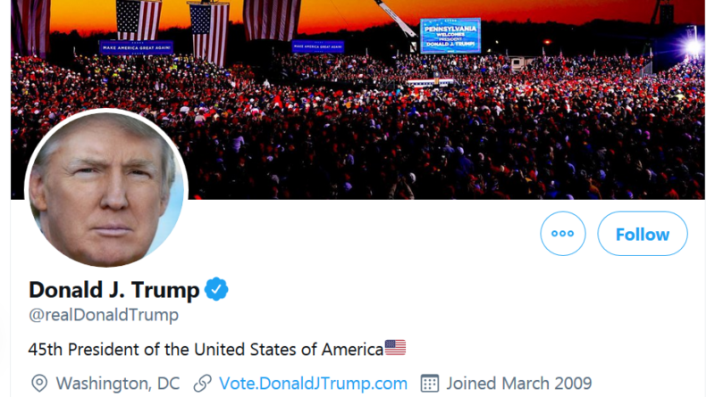 profil Donalda Trumpa na Twitterzezamieszki w USA - Trump Twitter