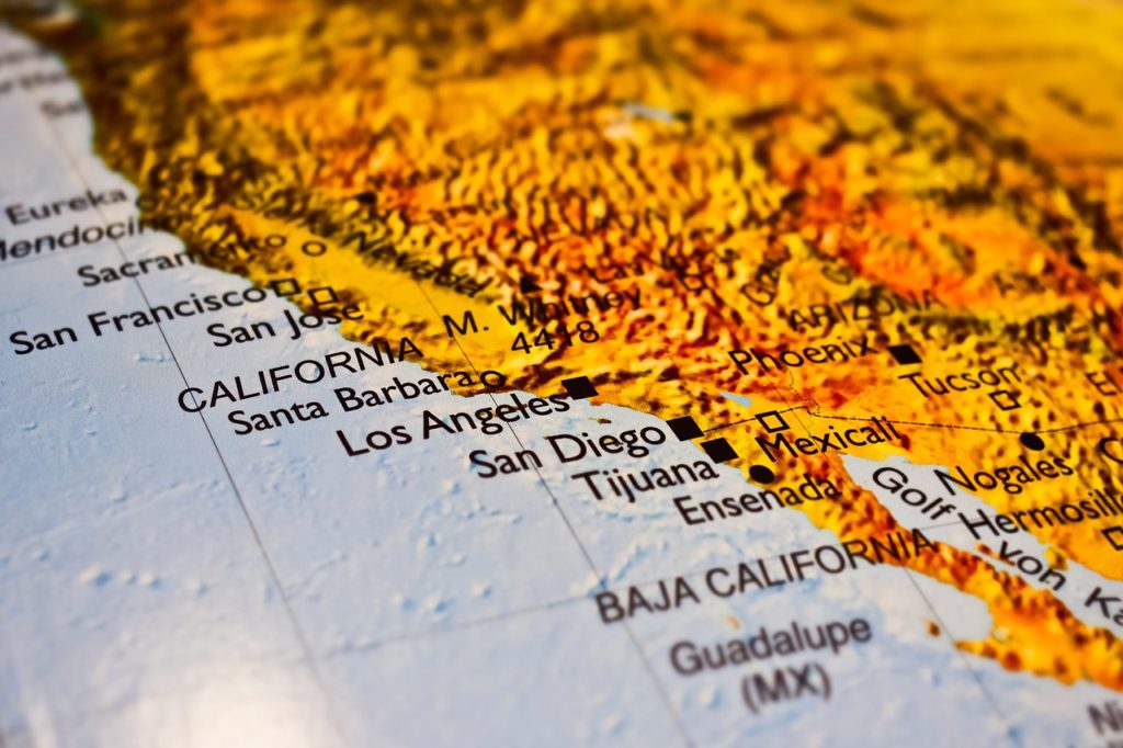 mapa Kalifornii